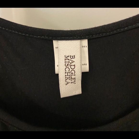 Badgley Mischka Black Spaghetti Strap Dress - Picture 5 of 6